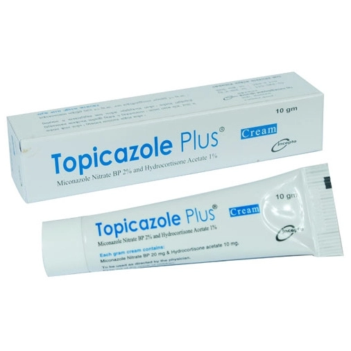 Pack Image: Topicazole Plus 2% 1% Cream (10 gm tube)