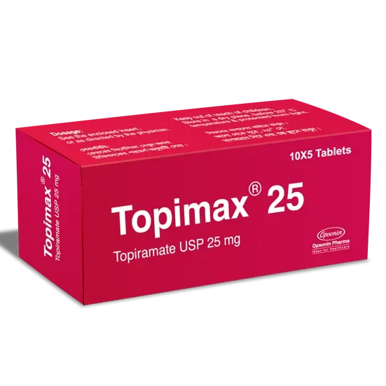 Pack Image: Topimax 25 mg Tablet (5 x 10)