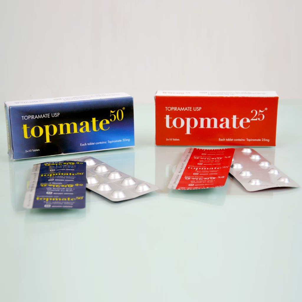 Pack Image: Topmate 50 mg Tablet (5 x 10)