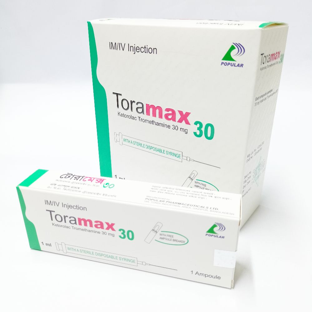 Pack Image: Toramax 30 mg Injection (1 ml ampoule)