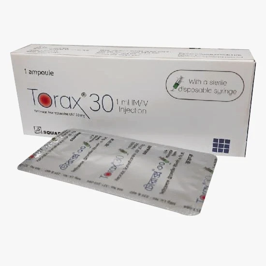 Pack Image: Torax 30 mg Injection (1 ml ampoule)