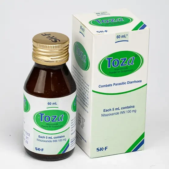 Pack Image: Toza 100 mg Suspension (60 ml bottle)