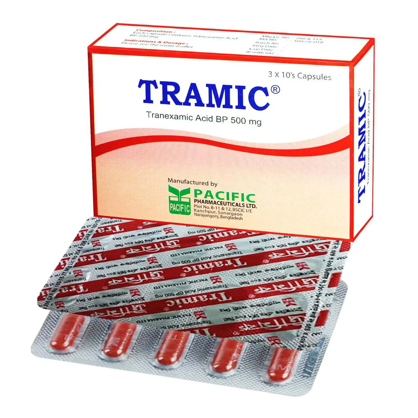 Pack Image: Tramic 500 mg Capsule (3 x 10)