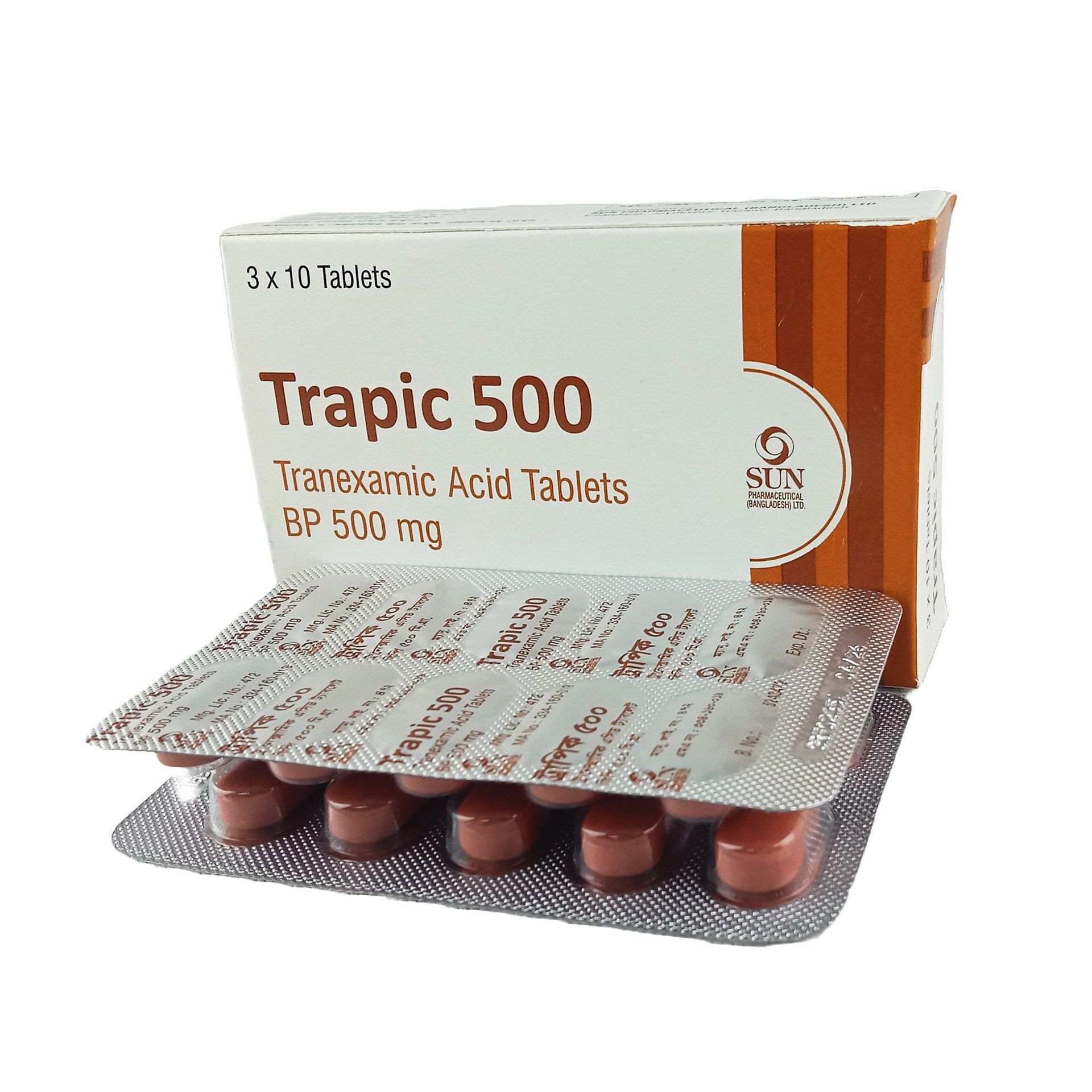 Pack Image: Trapic 500 mg Tablet (3 x 10)