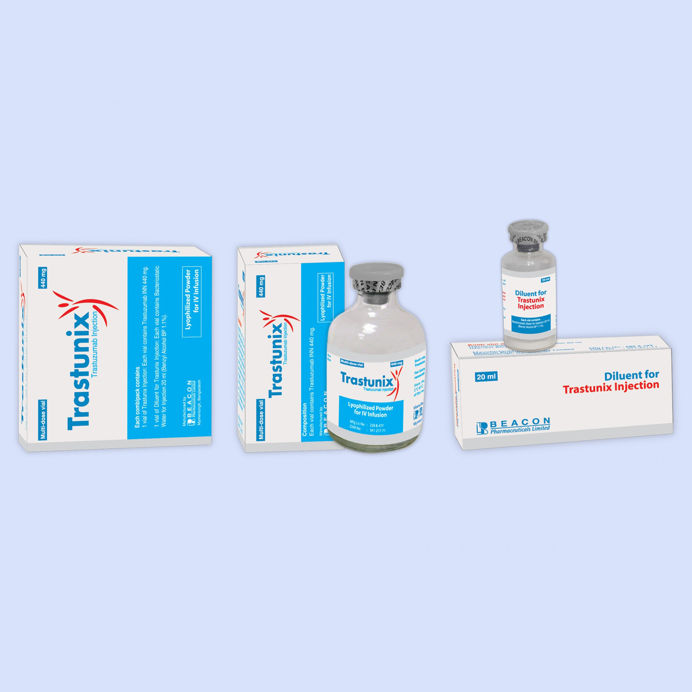 Pack Image: Trastunix 440 mg Injection (440 mg vial)