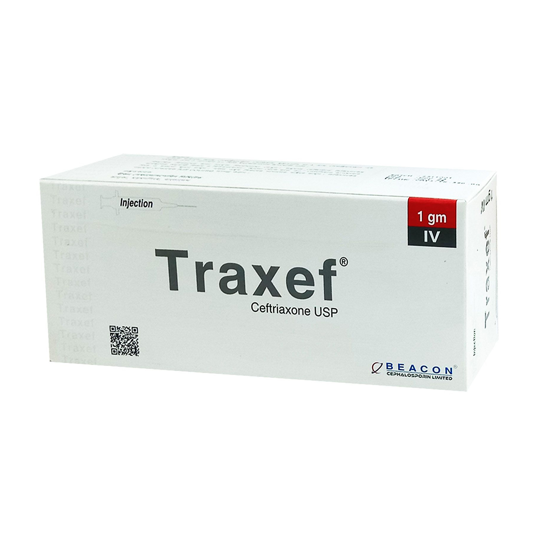 Pack Image: Traxef 1 gm Injection (1 gm vial)