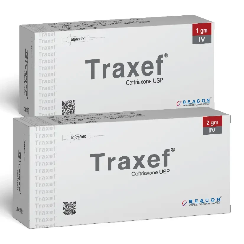 Pack Image: Traxef 2 gm Injection (2 gm vial)