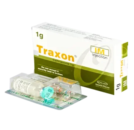 Pack Image: Traxon 1 gm Injection (1 gm vial)