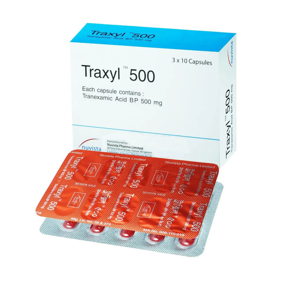 Pack Image: Traxyl 500 mg Capsule (3 x 10)