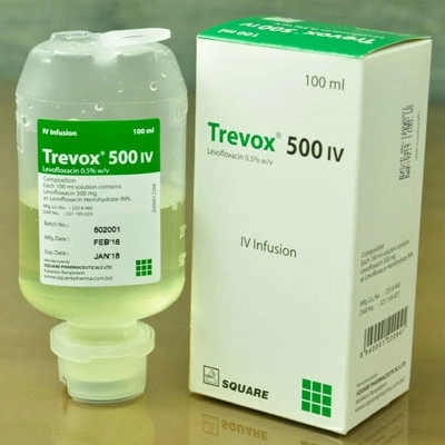 Pack Image: Trevox 500 mg Injection (100 ml bottle)
