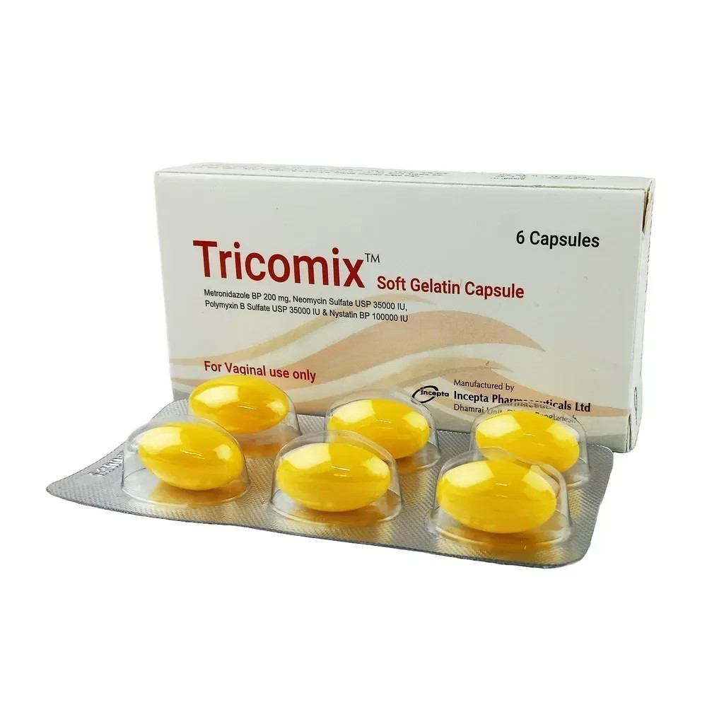 Pack Image: Tricomix Vaginal Suppository (1 x 6)
