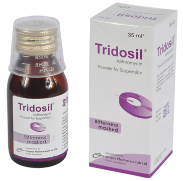Pack Image: Tridosil 200 mg Suspension (35 ml bottle)