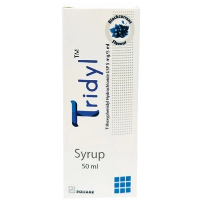 Pack Image: Tridyl 5 mg Syrup (50 ml bottle)