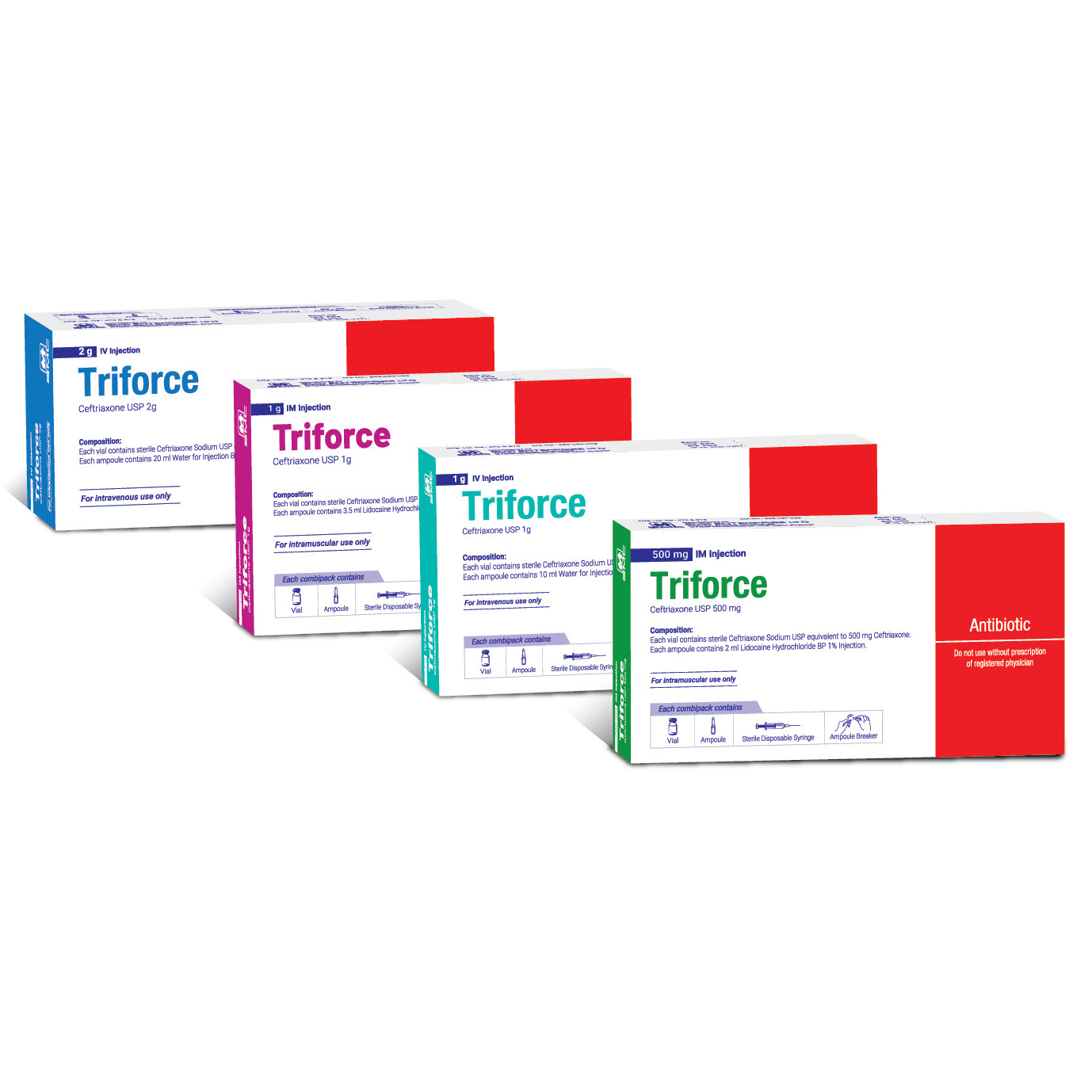 Pack Image: Triforce 1 gm Injection (1 gm vial)