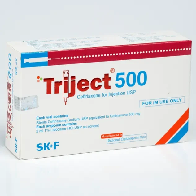 Pack Image: Triject 500 mg Injection (500 mg vial)