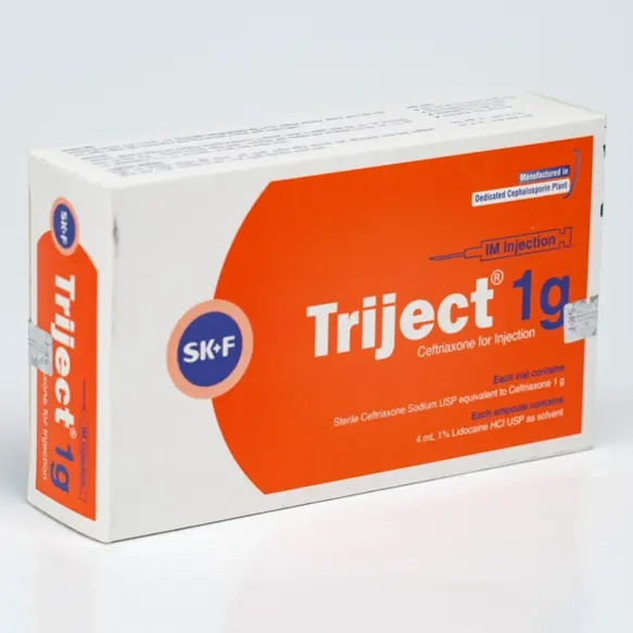 Pack Image: Triject 1 gm Injection (1 gm vial)