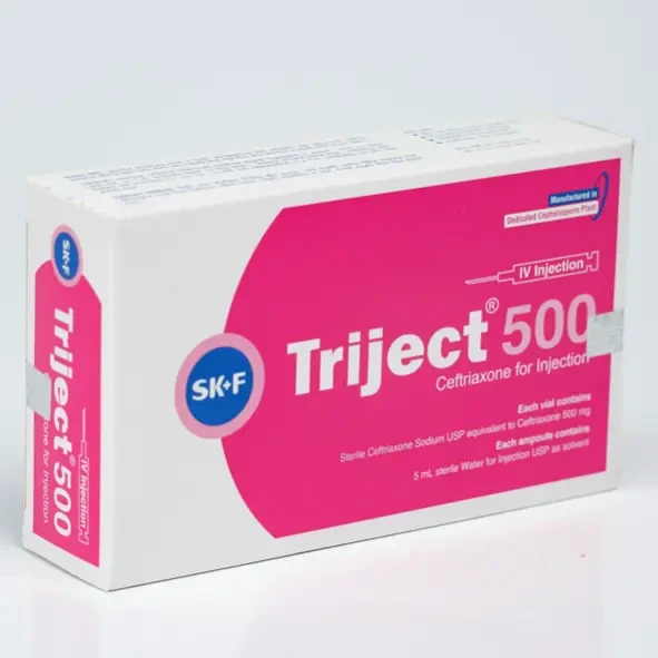 Pack Image: Triject 500 mg Injection (500 mg vial)