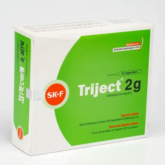 Pack Image: Triject 2 gm Injection (2 gm vial)