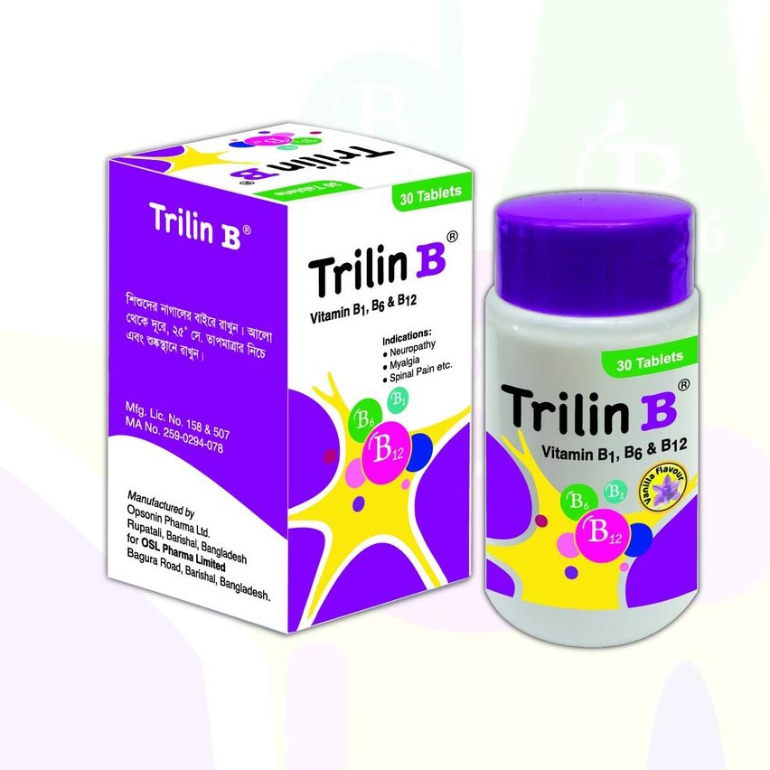 Pack Image: Trilin B 100 mg Tablet (1 x 30)