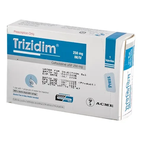 Pack Image: Trizidim 250 mg Injection (250 mg vial)