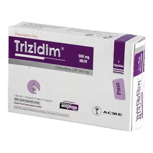 Pack Image: Trizidim 500 mg Injection (500 mg vial)
