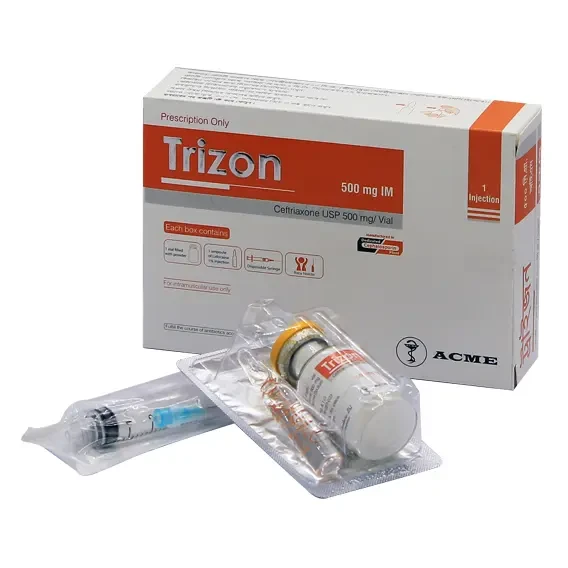 Pack Image: Trizon 500 mg Injection (500 mg vial)