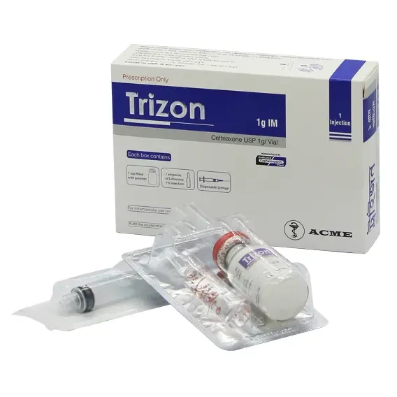 Pack Image: Trizon 1 gm Injection (1 gm vial)