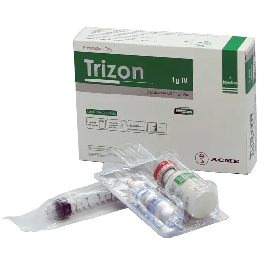 Pack Image: Trizon 1 gm Injection (1 gm vial)