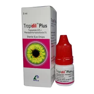 Pack Image: Tropidil Plus 0.8% 5% Eye Drop (5 ml drop)