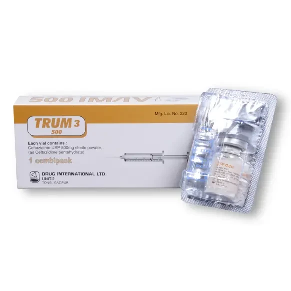 Pack Image: Trum 3 500 mg Injection (500 mg vial)