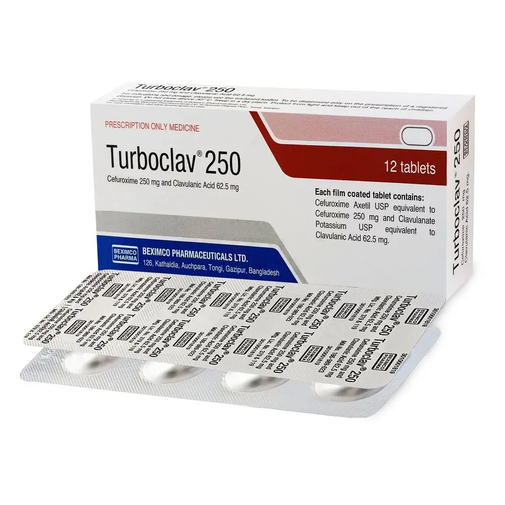 Pack Image: Turboclav 250 mg Tablet (3 x 4)