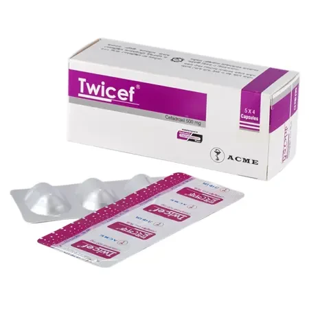 Pack Image: Twicef 500 mg Capsule (5 x 4)