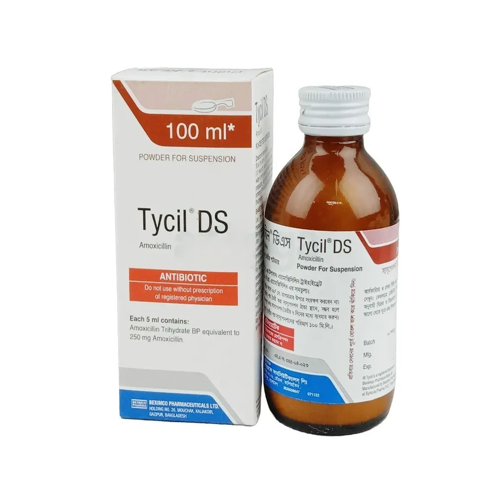 Pack Image: Tycil DS 250 mg Suspension (100 ml bottle)