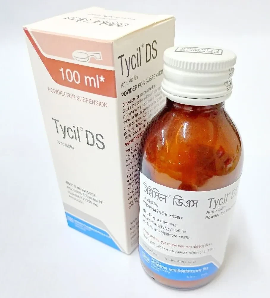 Pack Image: Tycil DS 250 mg Suspension (100 ml bottle)