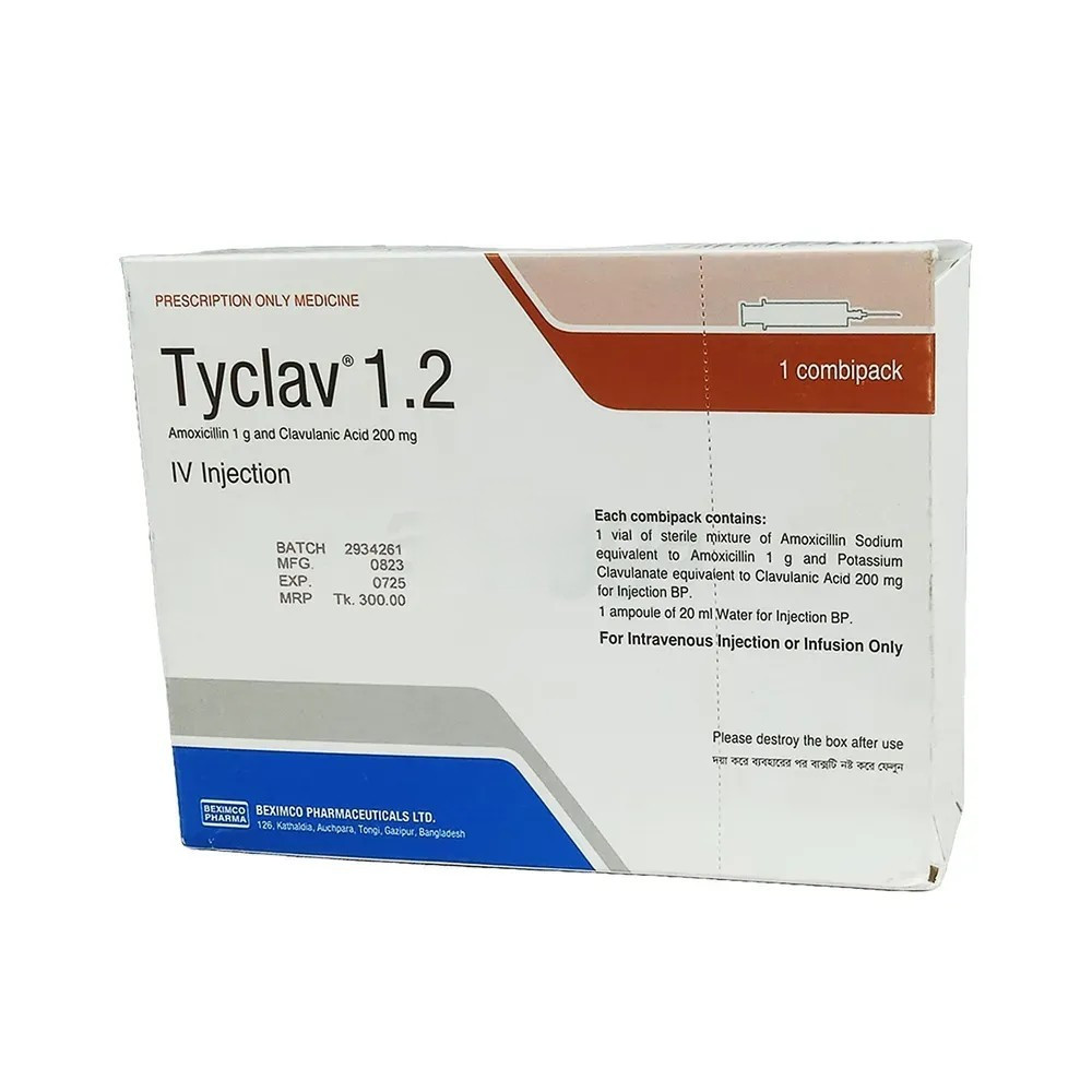 Pack Image: Tyclav (1 gm Injection (1.2 gm vial)