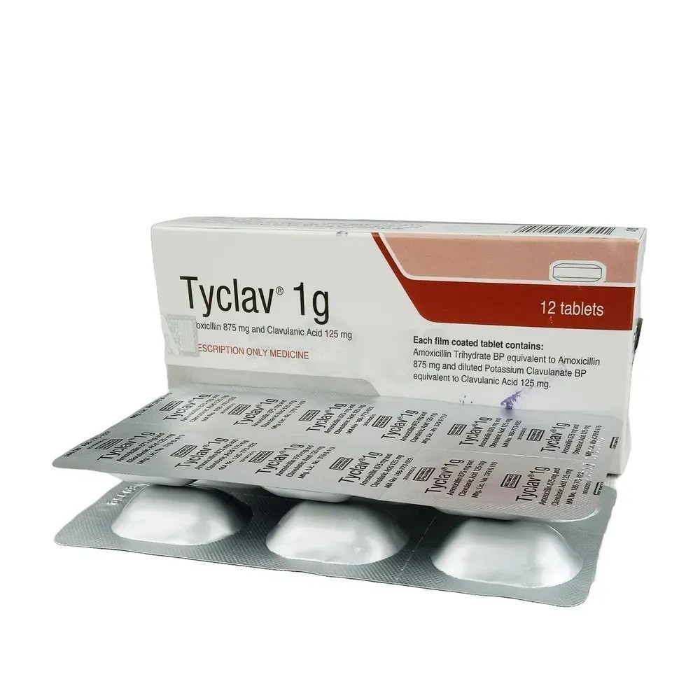 Pack Image: Tyclav 875 mg Tablet (2 x 6)
