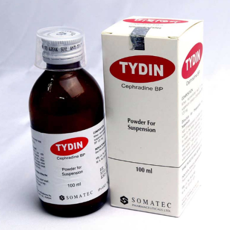 Pack Image: Tydin 125 mg Suspension (100 ml bottle)
