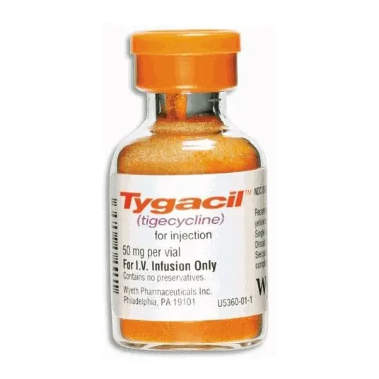 Pack Image: Tygacil 50 mg Injection (50 mg vial)
