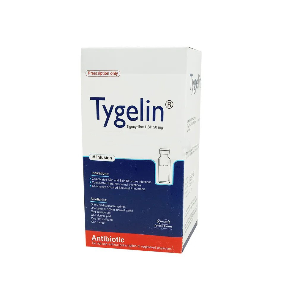 Pack Image: Tygelin 50 mg Injection (50 mg vial)