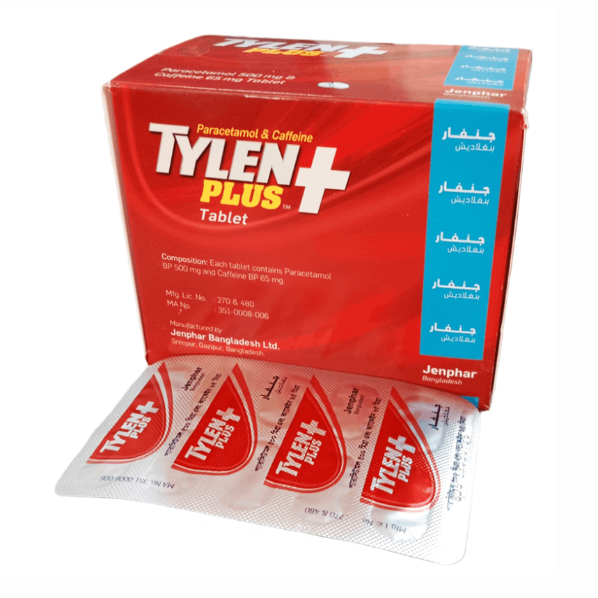 Pack Image: Tylen Plus 500 mg Tablet (10 x 10)