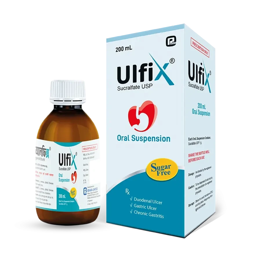 Pack Image: Ulfix 1 gm Suspension (200 ml bottle)