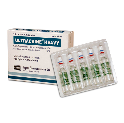 Pack Image: Ultracaine Heavy 0.5% 8% Injection (4 ml ampoule)