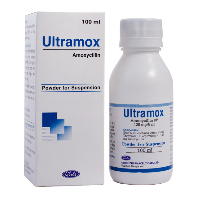 Pack Image: Ultramox 125 mg Suspension (100 ml bottle)