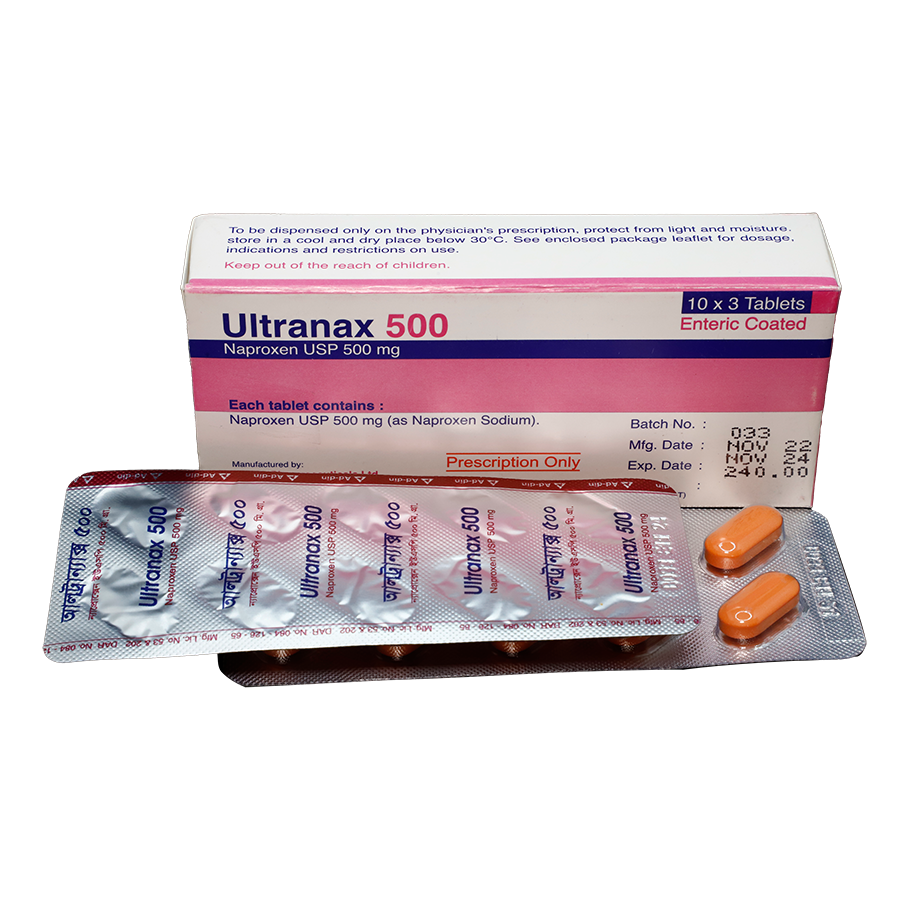 Pack Image: Ultranax 500 mg Tablet (3 x 10)