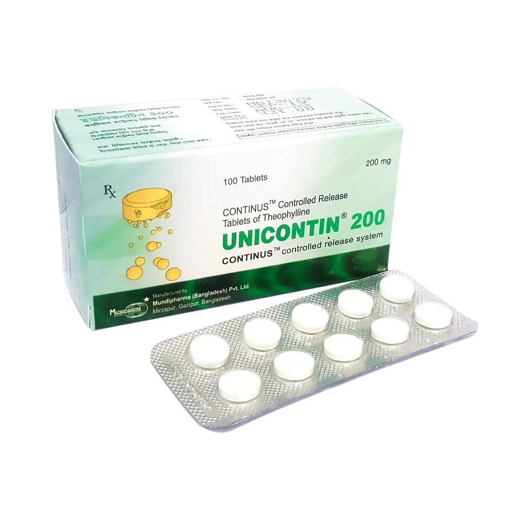Pack Image: Unicontin 200 mg Tablet (10 x 10)