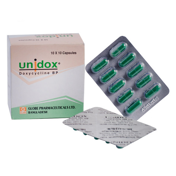 Pack Image: Unidox 100 mg Capsule (10 x 10)