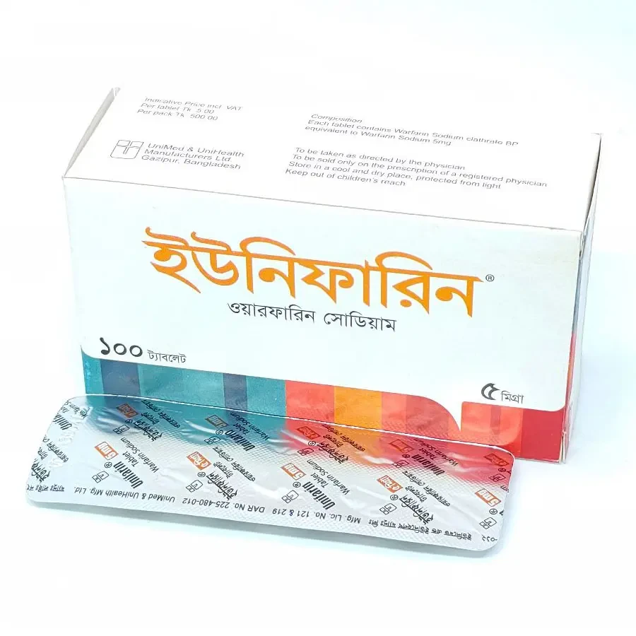Pack Image: Unifarin 5 mg Tablet (10 x 10)