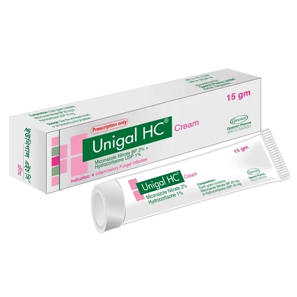 Pack Image: Unigal HC 2% 1% Cream (15 gm tube)