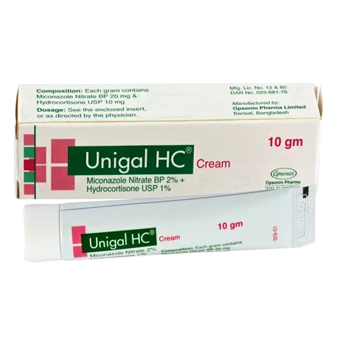 Pack Image: Unigal HC 2% 1% Cream (15 gm tube)