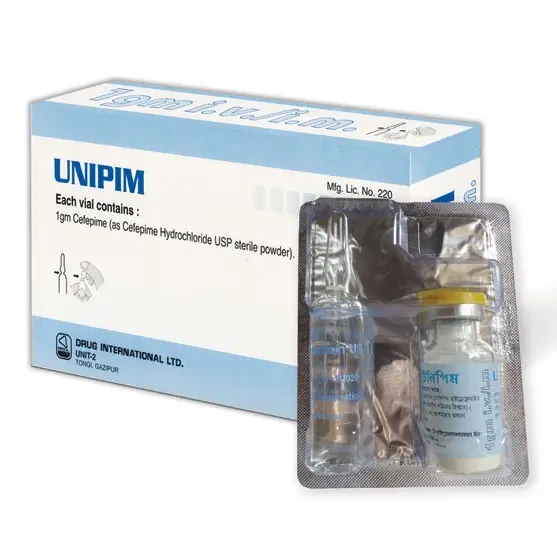 Pack Image: Unipim 1 gm Injection (1 gm vial)